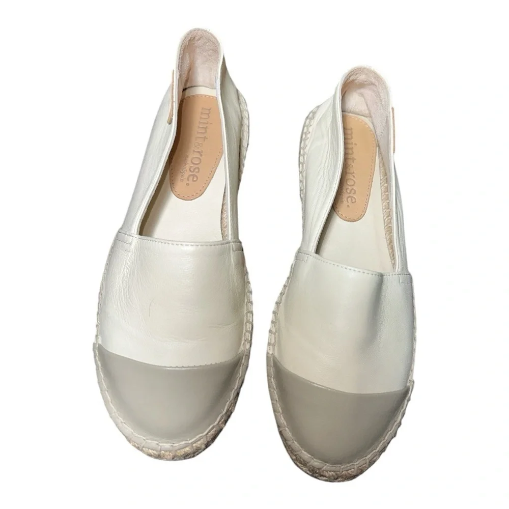 Mint&Rose Women's Cream cap toe Espadrilles shoes size 38EU